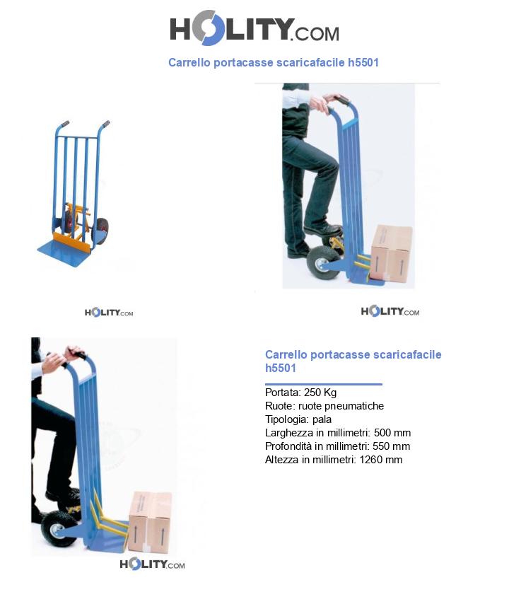 Carrello portacasse scaricafacile h5501