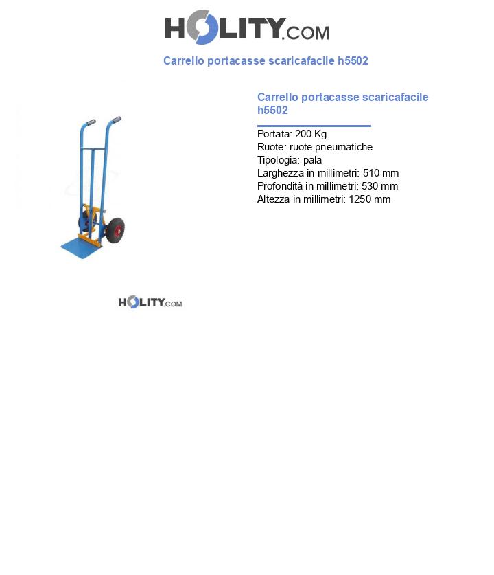 Carrello portacasse scaricafacile h5502