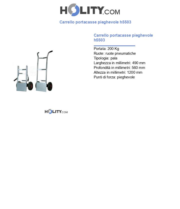 Carrello portacasse pieghevole h5503