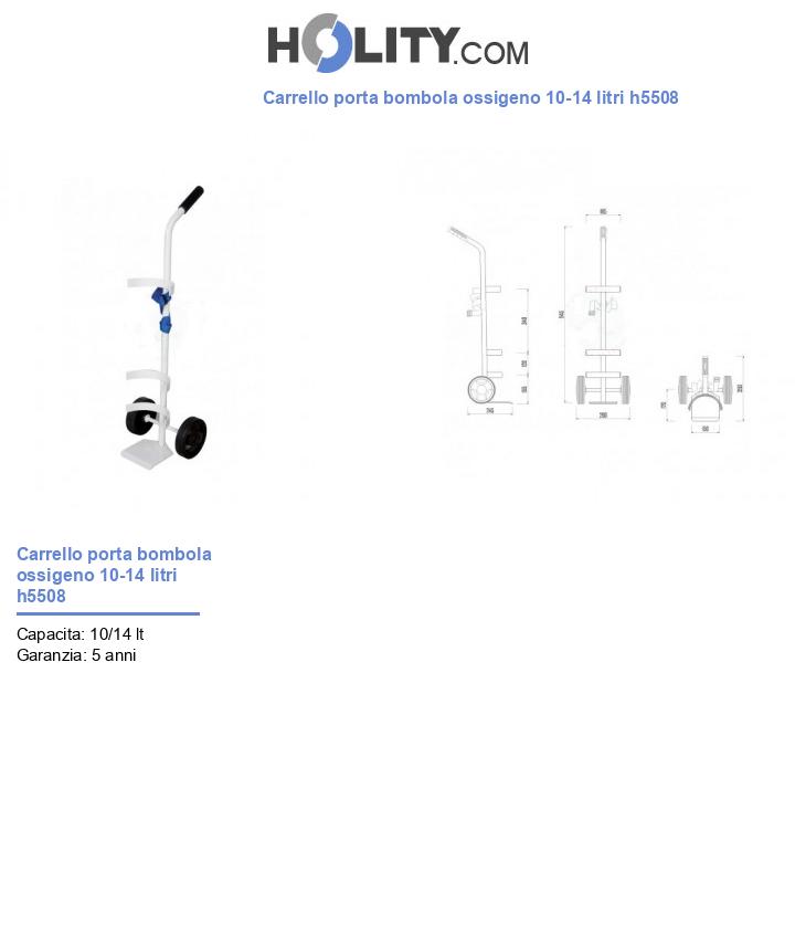 Carrello porta bombola ossigeno 10-14 litri h5508