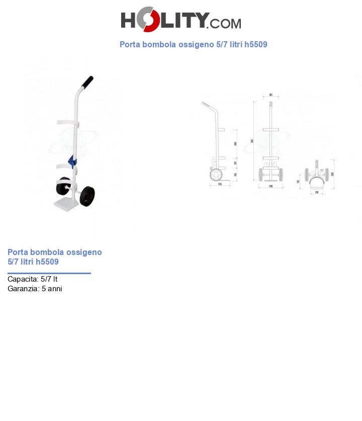 Porta bombola ossigeno 5/7 litri h5509