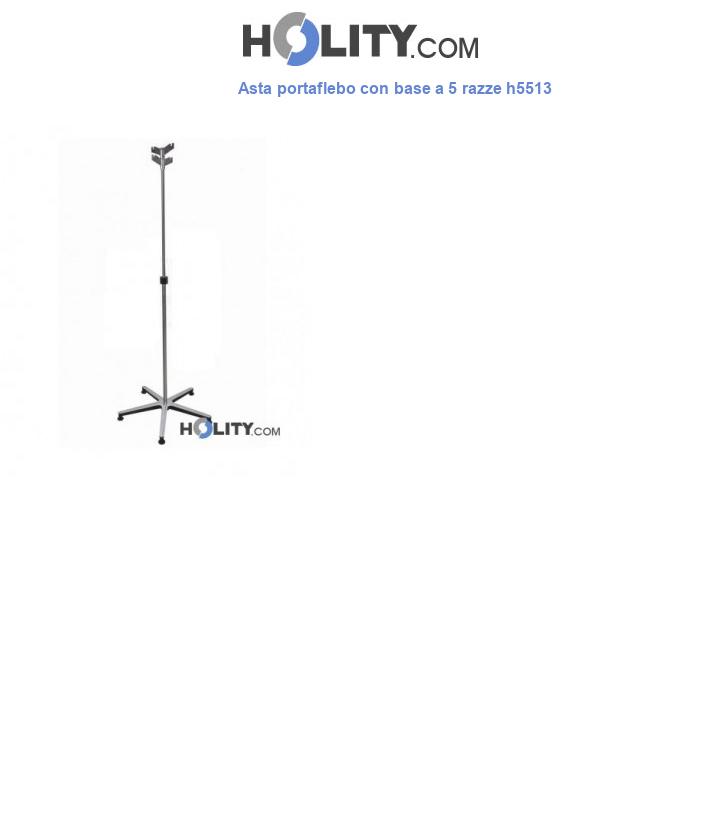 Asta portaflebo con base a 5 razze h5513