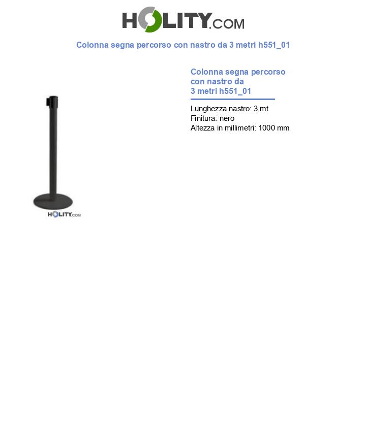 Colonna segna percorso con nastro da 3 metri h551_01