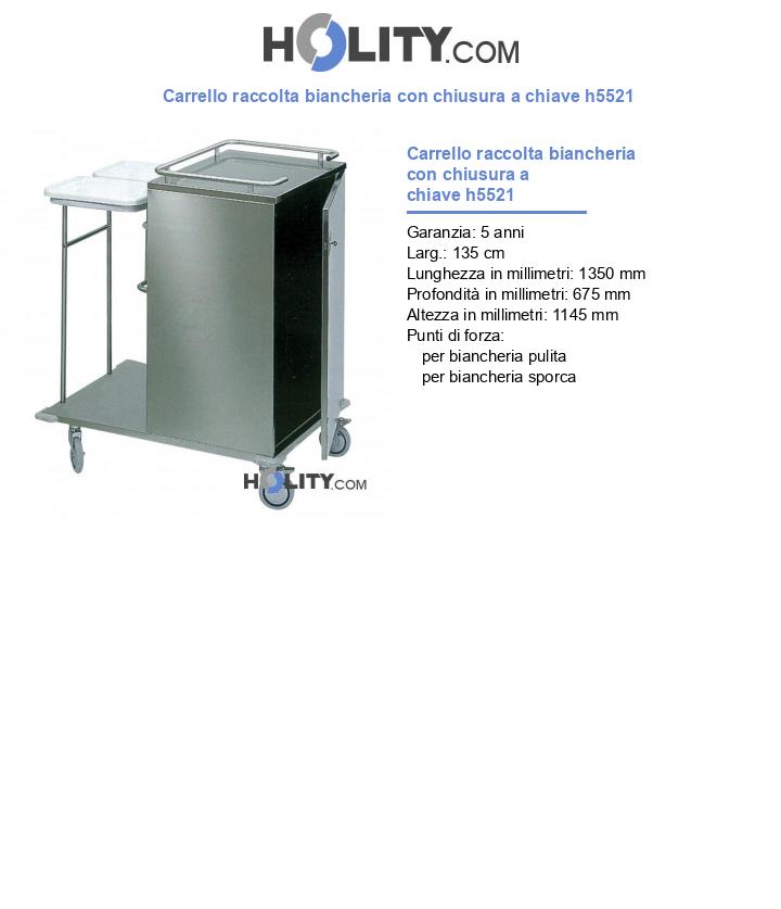 Carrello raccolta biancheria con chiusura a chiave h5521
