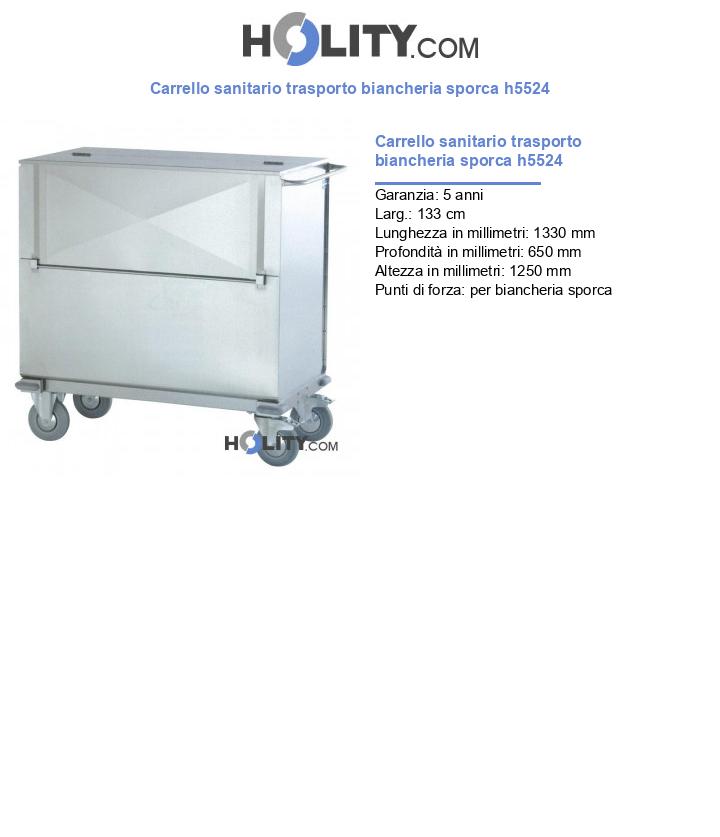 Carrello sanitario trasporto biancheria sporca h5524
