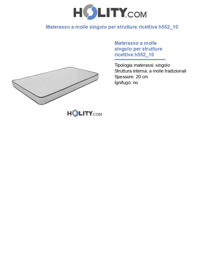 Materasso a molle singolo per strutture ricettive h552_10