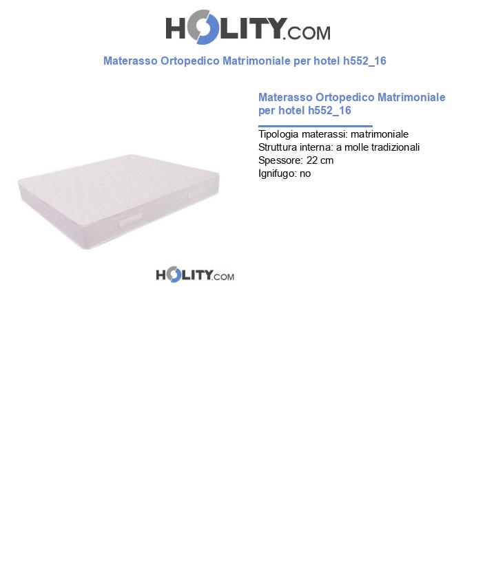 Materasso Ortopedico Matrimoniale per hotel h552_16