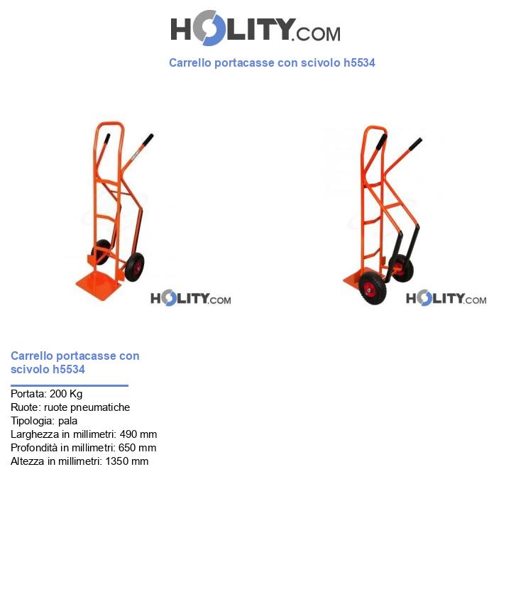 Carrello portacasse con scivolo h5534