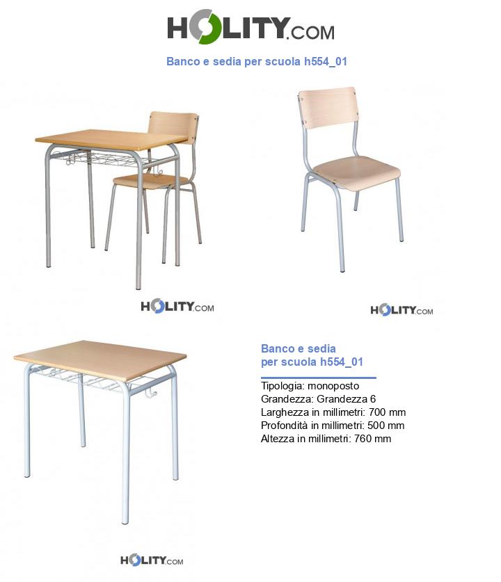 Banco e sedia per scuola h554_01