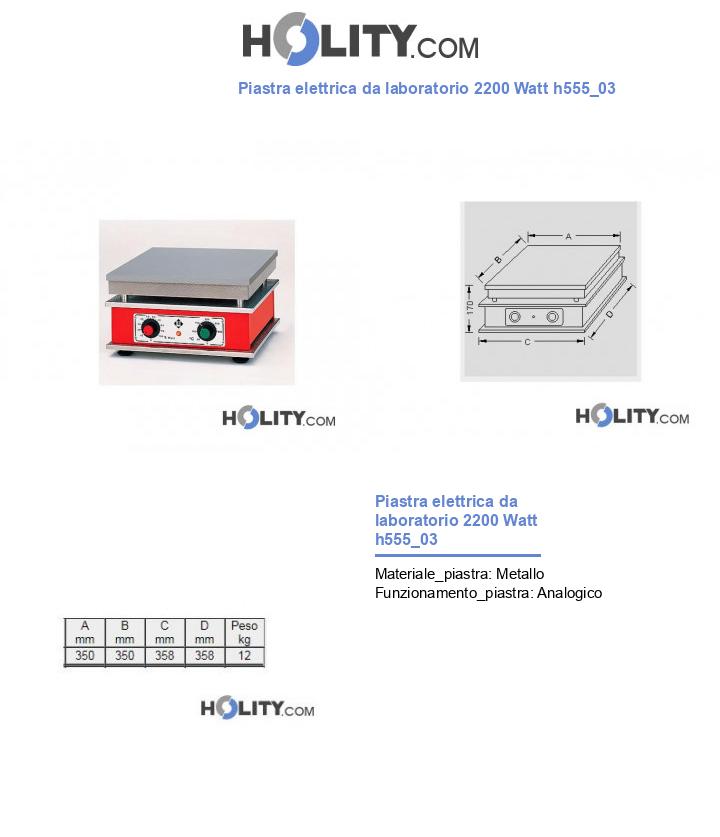 Piastra elettrica da laboratorio 2200 Watt h555_03