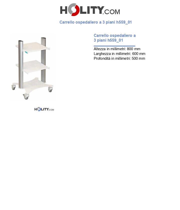 Carrello ospedaliero a 3 piani h559_01