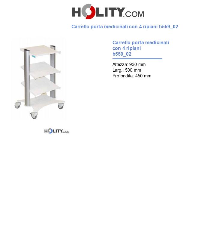 Carrello porta medicinali con 4 ripiani h559_02