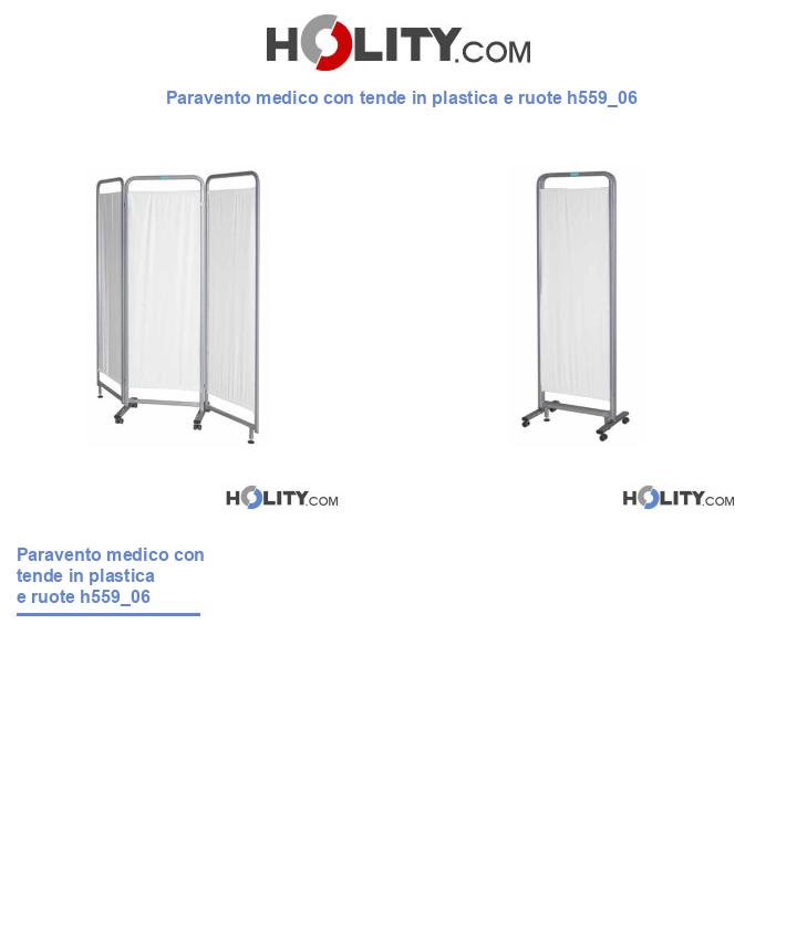 Paravento medico con tende in plastica e ruote h559_06