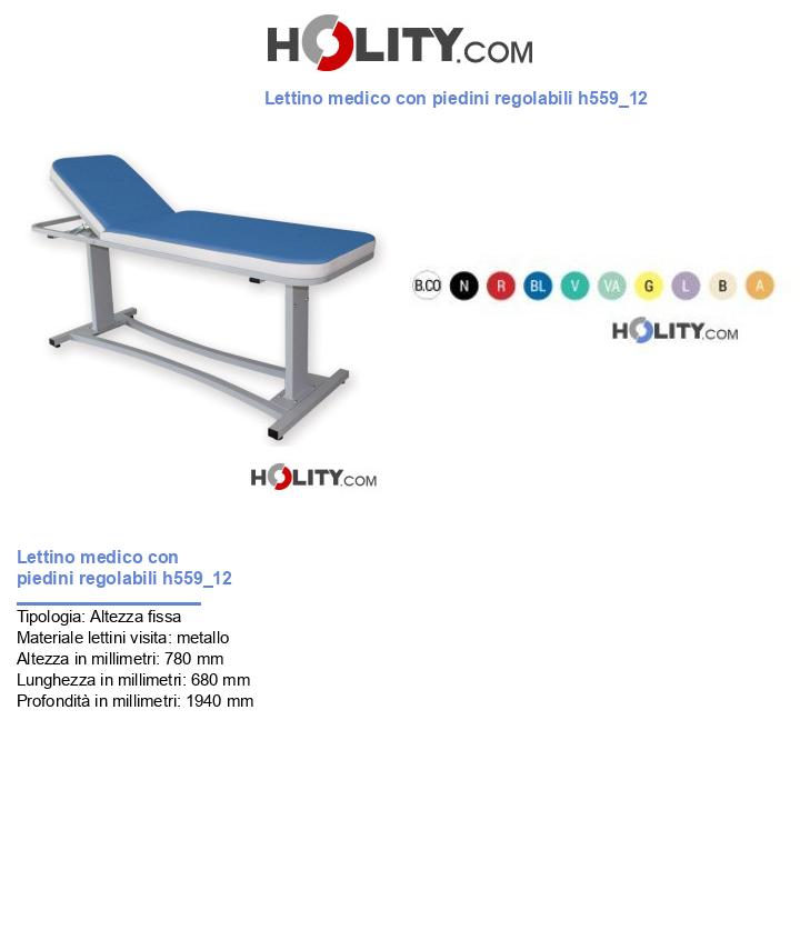 Lettino medico con piedini regolabili h559_12