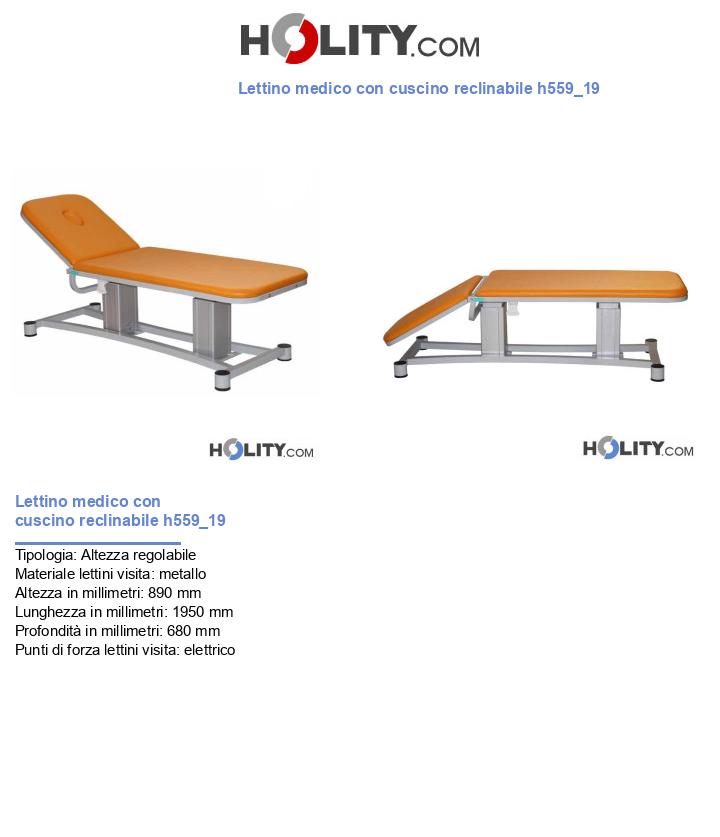 Lettino medico con cuscino reclinabile h559_19