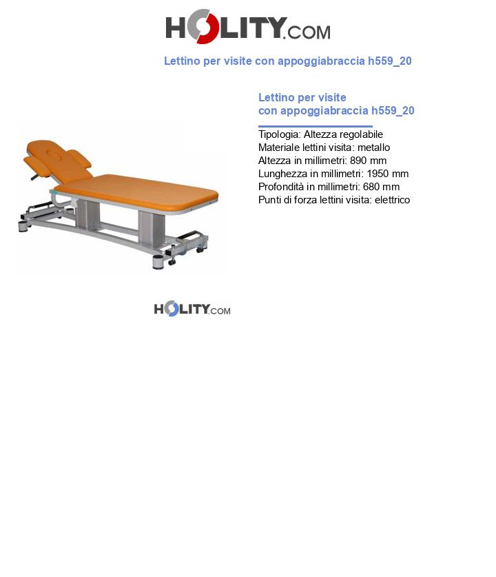 Lettino per visite con appoggiabraccia h559_20