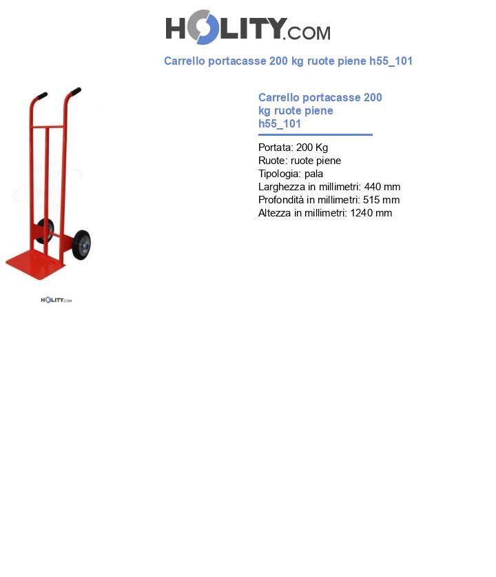 Carrello portacasse 200 kg ruote piene h55_101
