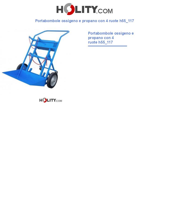Portabombole ossigeno e propano con 4 ruote h55_117