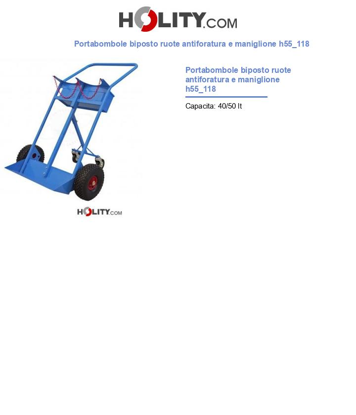 Portabombole biposto ruote antiforatura e maniglione h55_118