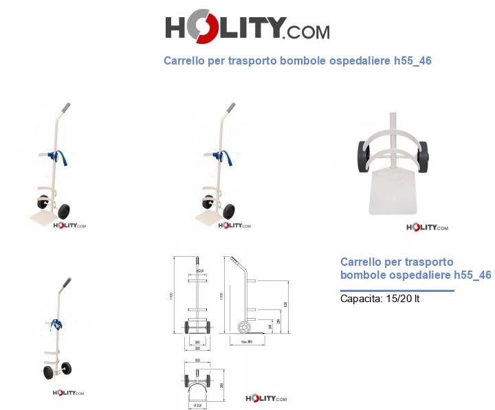 Carrello per trasporto bombole ospedaliere h55_46