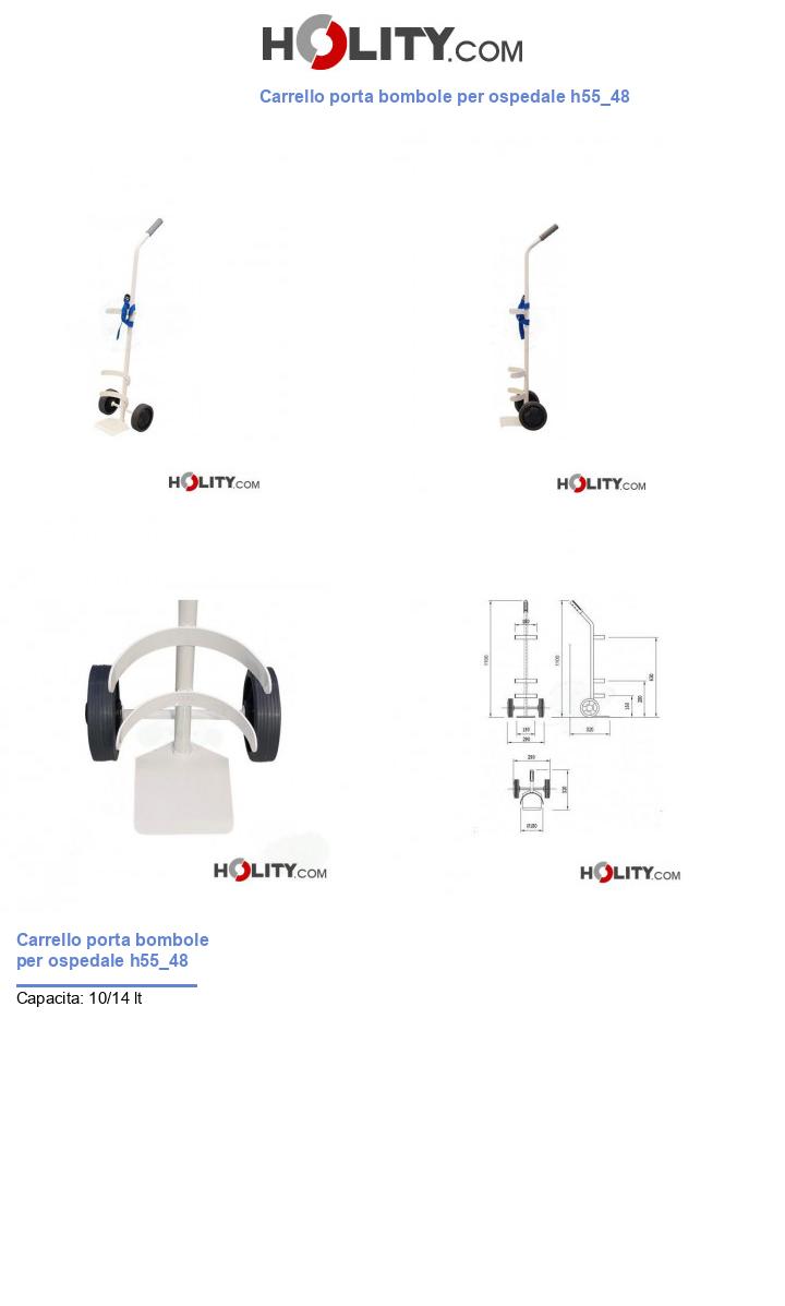 Carrello porta bombole per ospedale h55_48