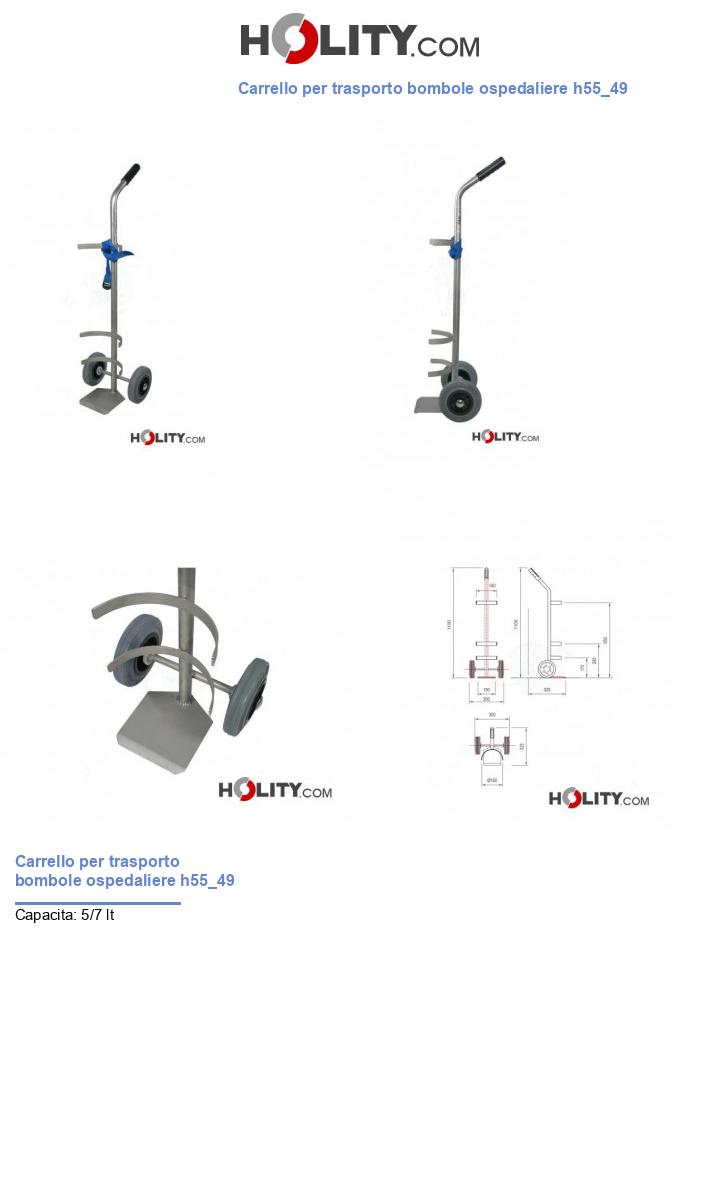 Carrello per trasporto bombole ospedaliere h55_49