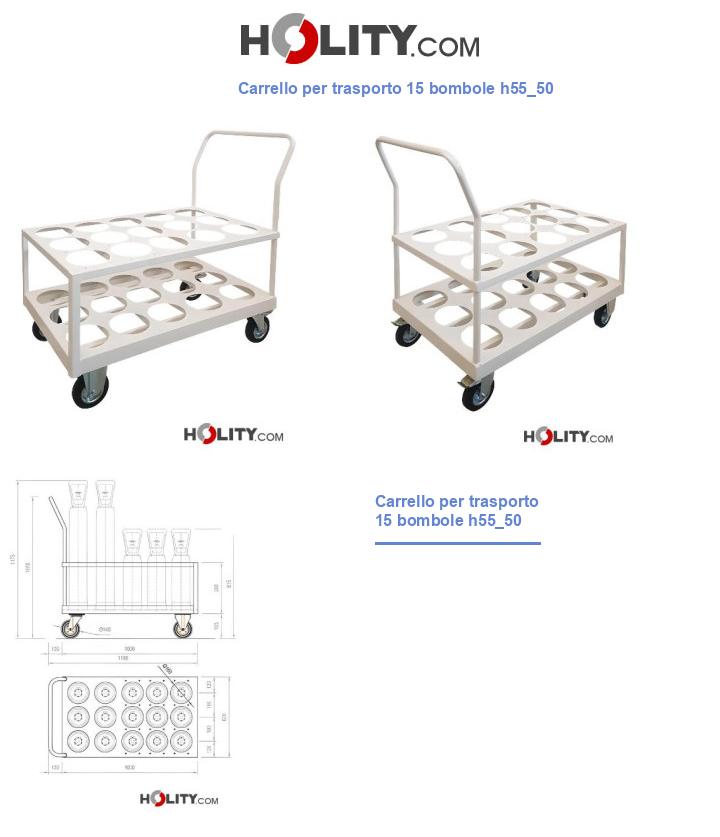 Carrello per trasporto 15 bombole h55_50