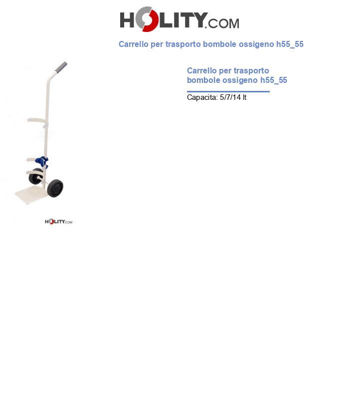 Carrello per trasporto bombole ossigeno h55_55