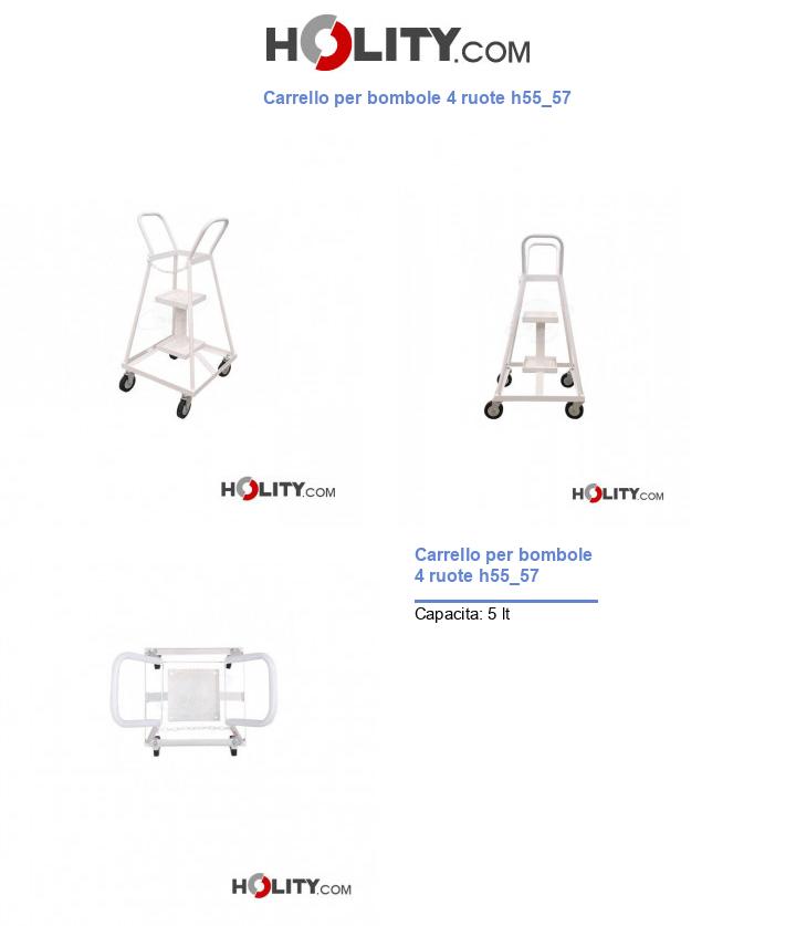 Carrello per bombole 4 ruote h55_57