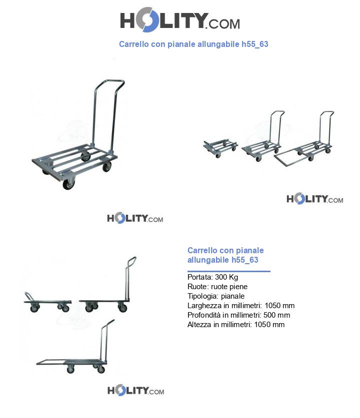 Carrello con pianale allungabile h55_63