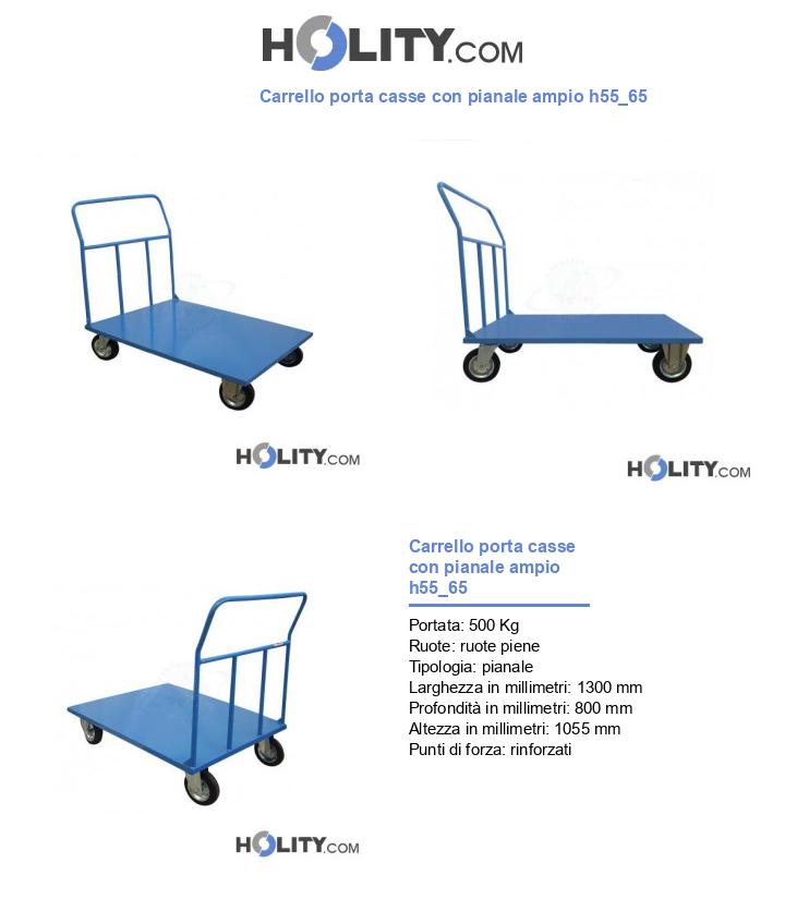Carrello porta casse con pianale ampio h55_65