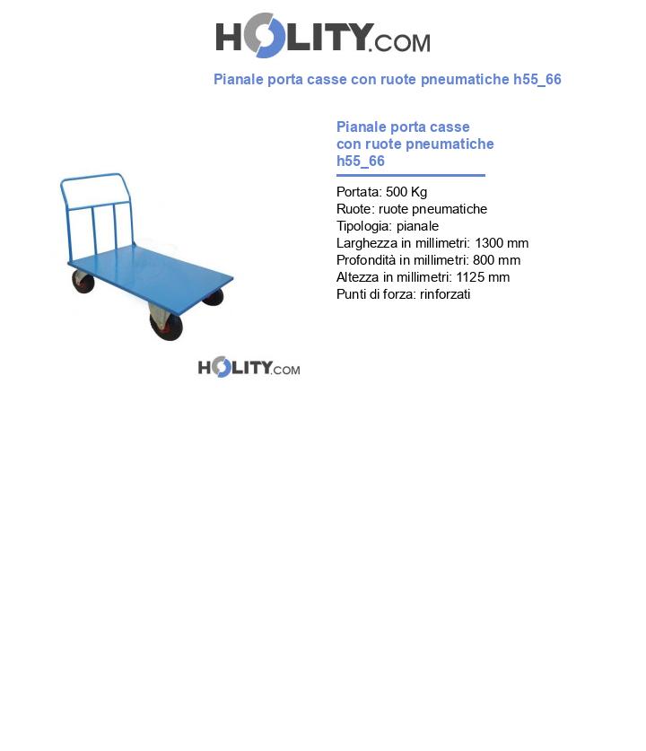 Pianale porta casse con ruote pneumatiche h55_66