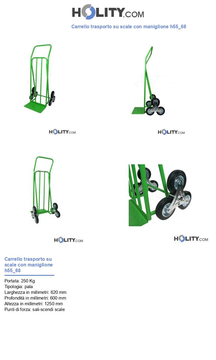 Carrello trasporto su scale con maniglione h55_68