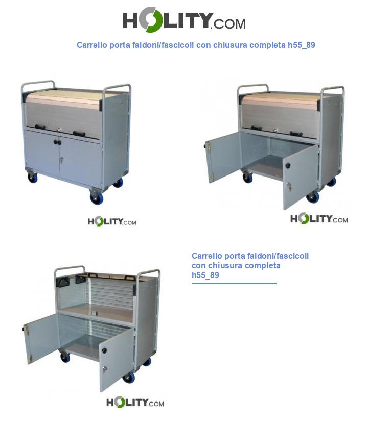 Carrello porta faldoni/fascicoli con chiusura completa h55_89