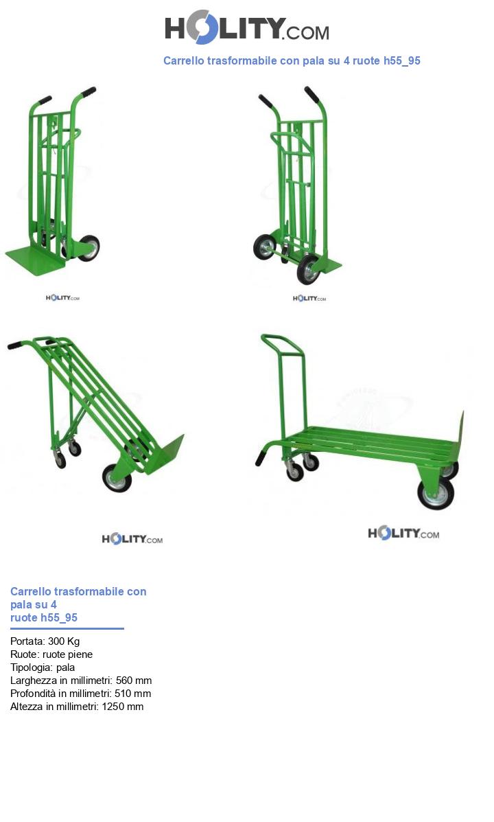Carrello trasformabile con pala su 4 ruote h55_95