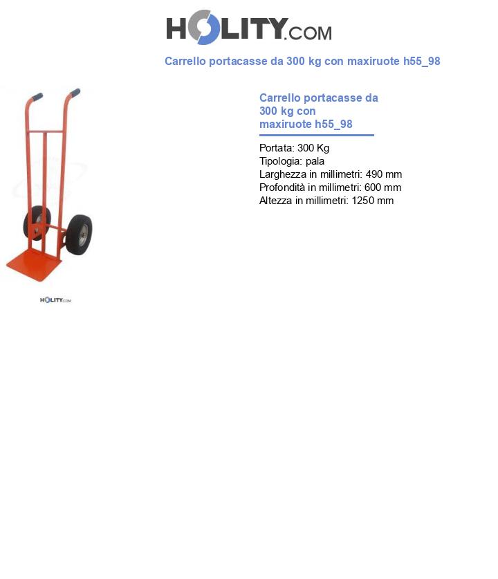 Carrello portacasse da 300 kg con maxiruote h55_98
