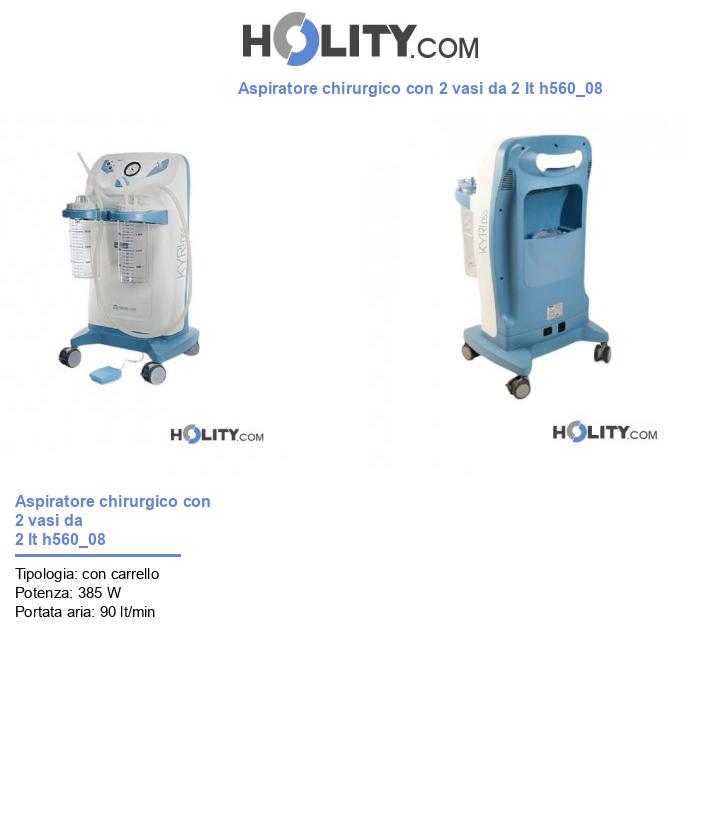 Aspiratore chirurgico con 2 vasi da 2 lt h560_08