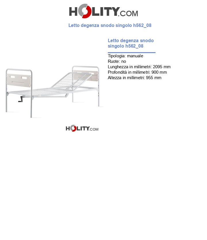 Letto degenza snodo singolo h562_08