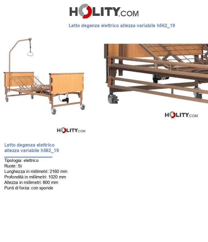 Letto degenza elettrico altezza variabile h562_19
