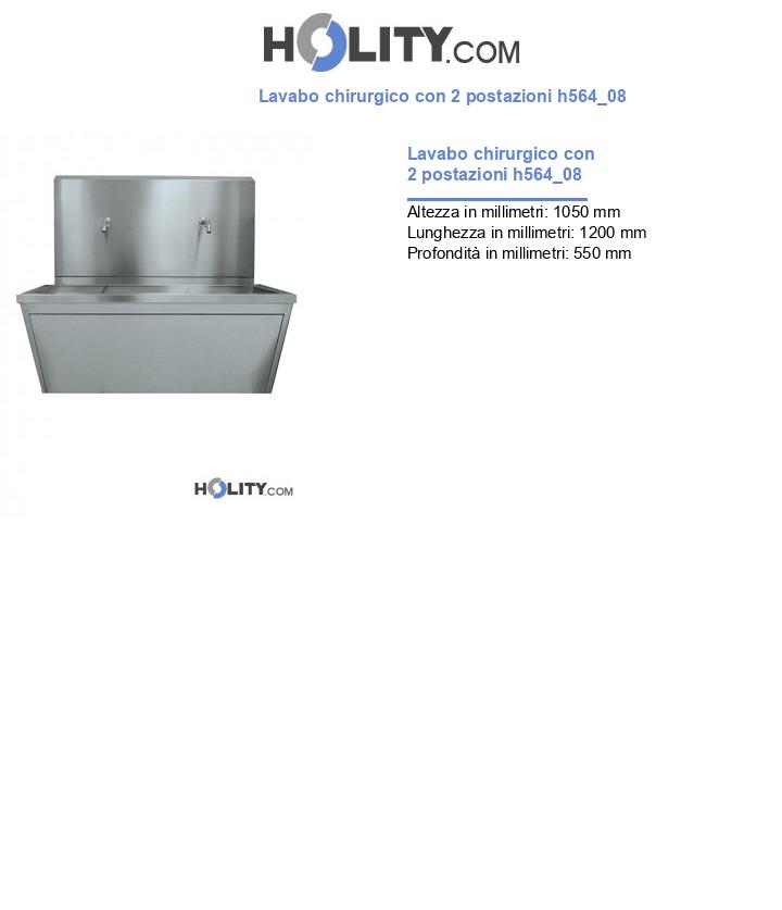 Lavabo chirurgico con 2 postazioni h564_08