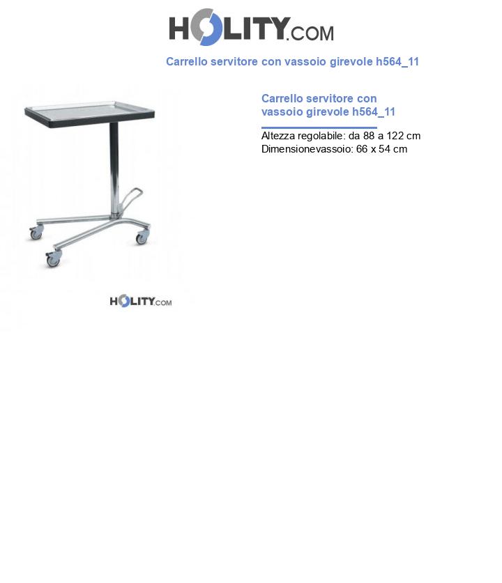 Carrello servitore con vassoio girevole h564_11