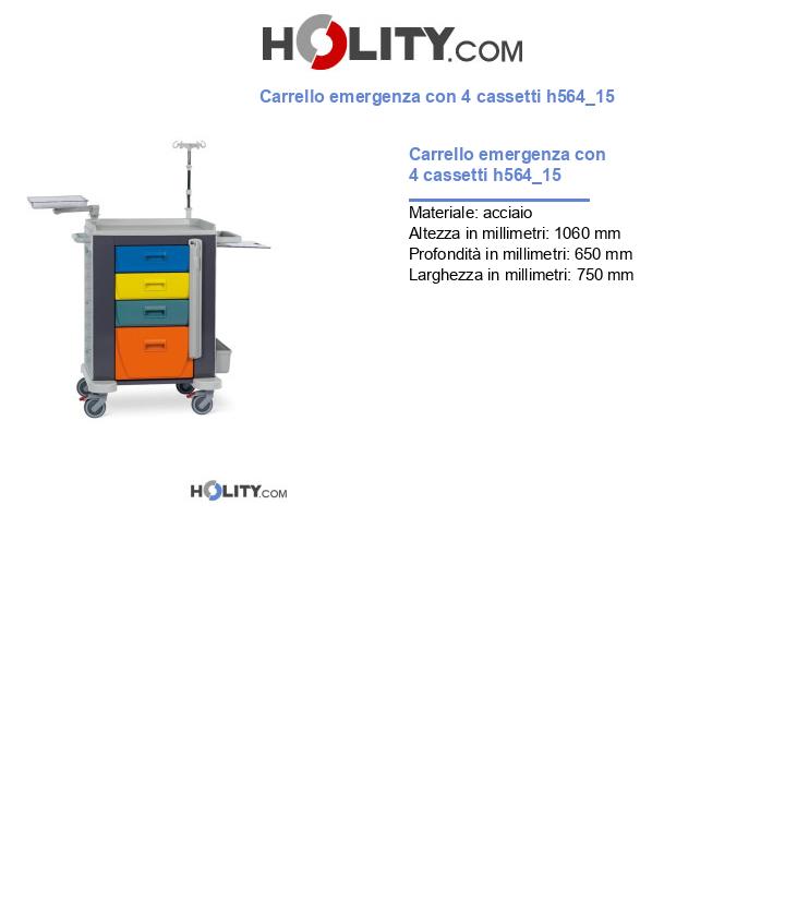 Carrello emergenza con 4 cassetti h564_15