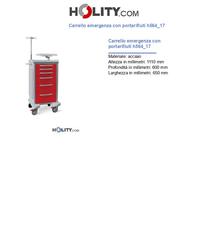 Carrello emergenza con portarifiuti h564_17