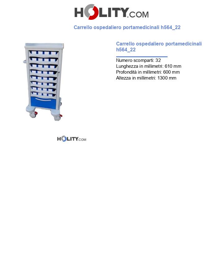 Carrello ospedaliero portamedicinali h564_22