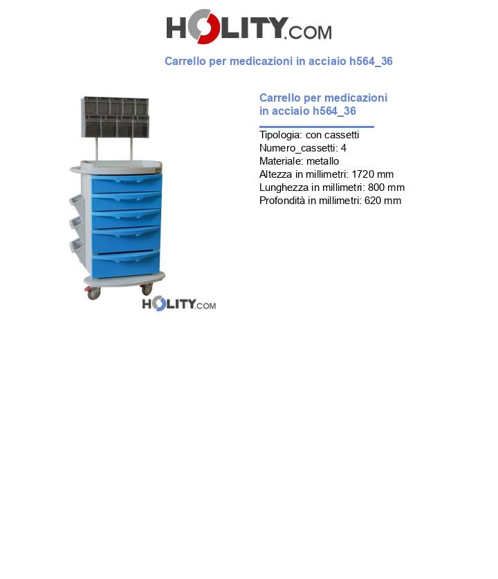 Carrello per medicazioni in acciaio h564_36