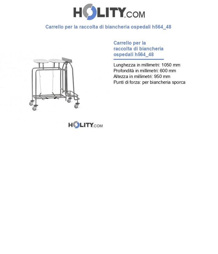 Carrello per la raccolta di biancheria ospedali h564_48