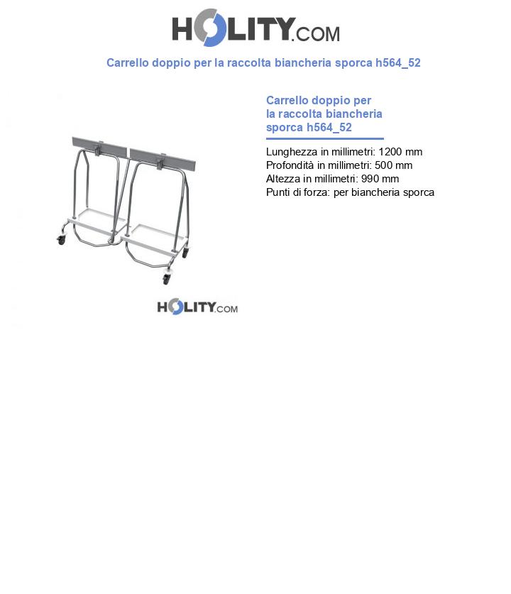 Carrello doppio per la raccolta biancheria sporca h564_52