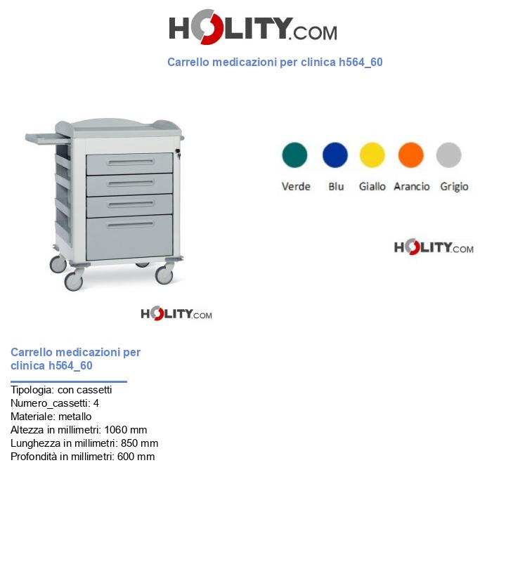 Carrello medicazioni per clinica h564_60