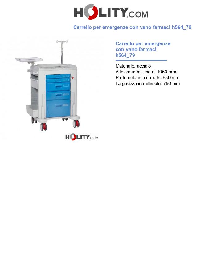 Carrello per emergenze con vano farmaci h564_79
