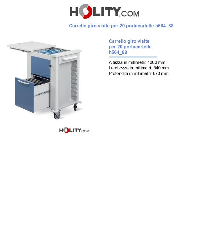 Carrello giro visite per 20 portacartelle h564_88